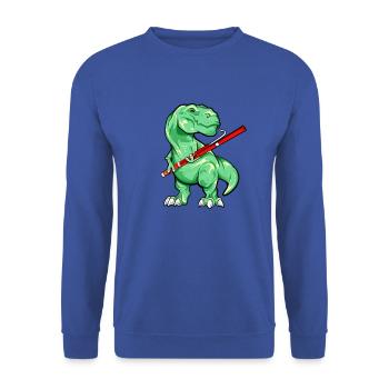 TREX plays bassoon - Unisex Sweatshirt - royal blue - Front - Alina (178cm) & Michal (187cm)