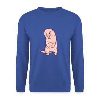 Kawaii naked mole rat - Unisex Sweatshirt - royal blue - Front - Alina (178cm) & Michal (187cm)