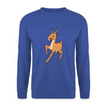 Kawaii Saiga Antelope - Unisex Sweatshirt - royal blue - Front - Alina (178cm) & Michal (187cm)