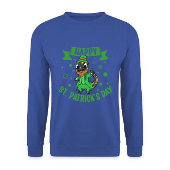 St Patrick's Salamander - Happy St Patrick's Day - Unisex Sweatshirt - royal blue - Front - Alina (178cm) & Michal (187cm)