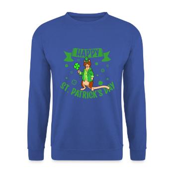 St Patrick's Kangaroo - Happy St Patrick's Day - Unisex Sweatshirt - royal blue - Front - Alina (178cm) & Michal (187cm)