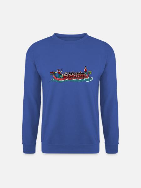 Zeichnung eines 20 Mann Drachenboot - Unisex Pullover - Royalblau