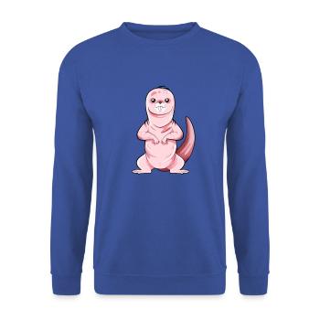 Cartoon naked mole rat - Unisex Sweatshirt - royal blue - Front - Alina (178cm) & Michal (187cm)