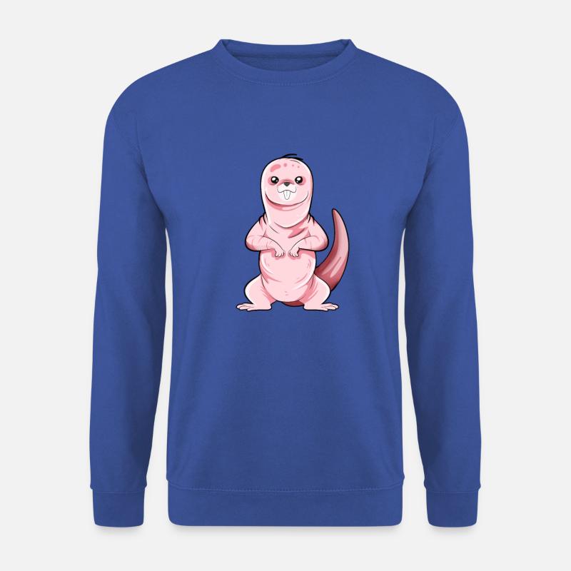 Cartoon Nacktmull - Unisex Pullover - Royalblau