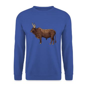 Drawing of an Ankole cow - Unisex Sweatshirt - royal blue - Front - Alina (178cm) & Michal (187cm)