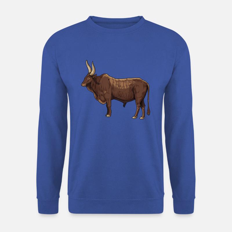 Zeichnung eines Ankole Rind - Unisex Pullover - Royalblau