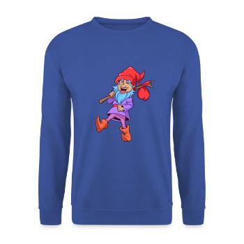 Garden gnome while hiking - Unisex Sweatshirt - royal blue - Front - Alina (178cm) & Michal (187cm)