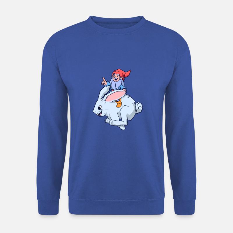Gartenzwerg reitet Hase - Unisex Pullover - Royalblau