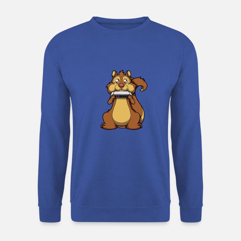 Comic Squirrel Playing Harmonica - Unisex Sweatshirt - royal blue
