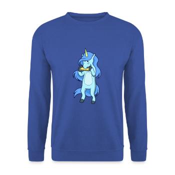 Unicorn plays harmonica - Unisex Sweatshirt - royal blue - Front - Alina (178cm) & Michal (187cm)