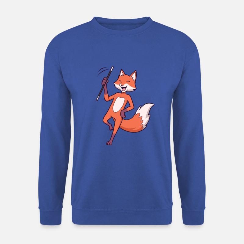 Comic Fuchs beim Twirling - Unisex Pullover - Royalblau
