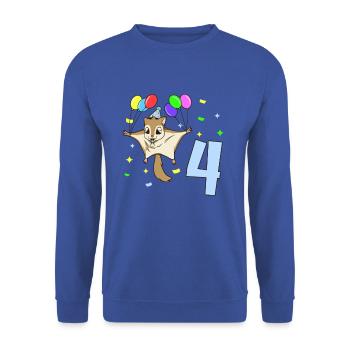 With flying squirrels - children's birthday 4 years - Unisex Sweatshirt - royal blue - Front - Alina (178cm) & Michal (187cm)