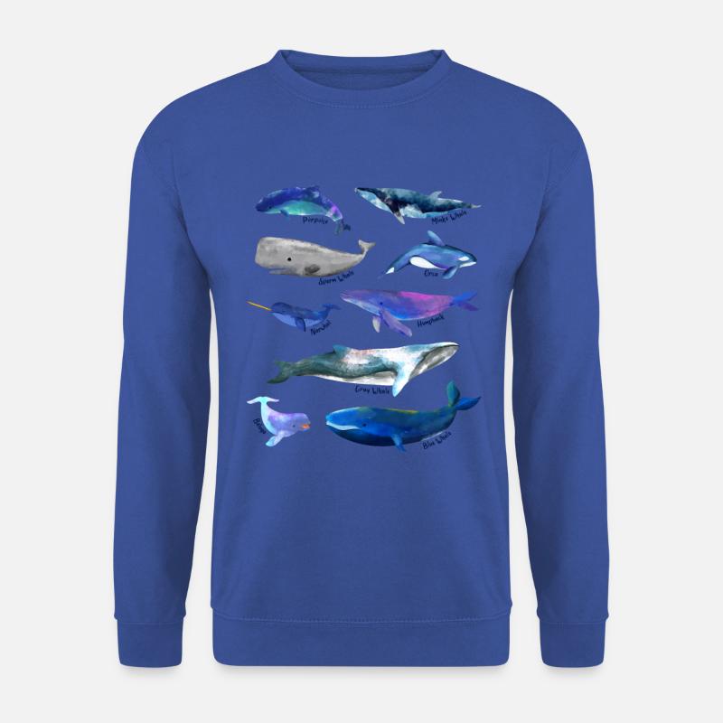 Wale Zeichnungen - Walarten - Unisex Pullover - Royalblau