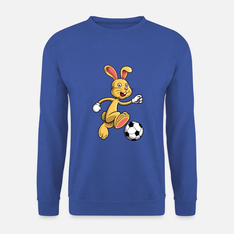 Comic Hase spielt Fußball - Unisex Pullover - Royalblau