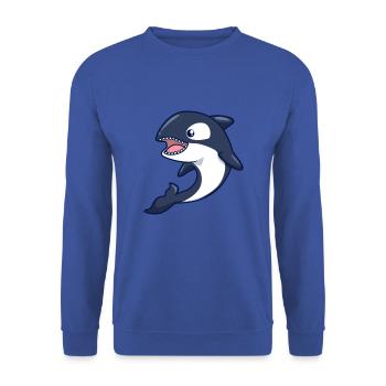 Kawaii Whale - Orque - Sweat-shirt Unisexe - bleu royal - Devant - Alina (178cm) & Michal (187cm)