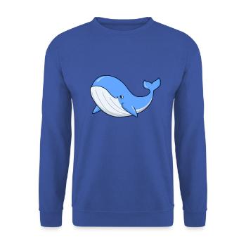 Kawaii Whale - Blue Whale - Unisex Sweatshirt - royal blue - Front - Alina (178cm) & Michal (187cm)