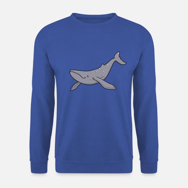 Kawaii Wal - Grauwal - Unisex Pullover - Royalblau