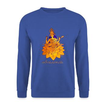 Dieu hindou - Saraswati - Sweat-shirt Unisexe - bleu royal - Devant - Alina (178cm) & Michal (187cm)