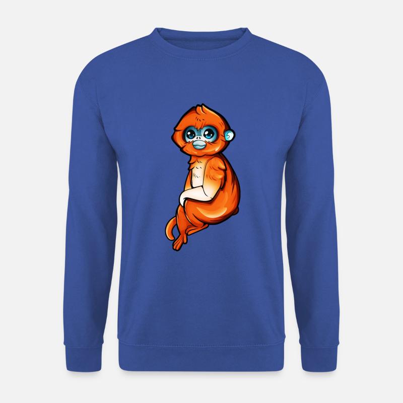 Zeichnung eines Stumpfnasenaffen - Unisex Pullover - Royalblau