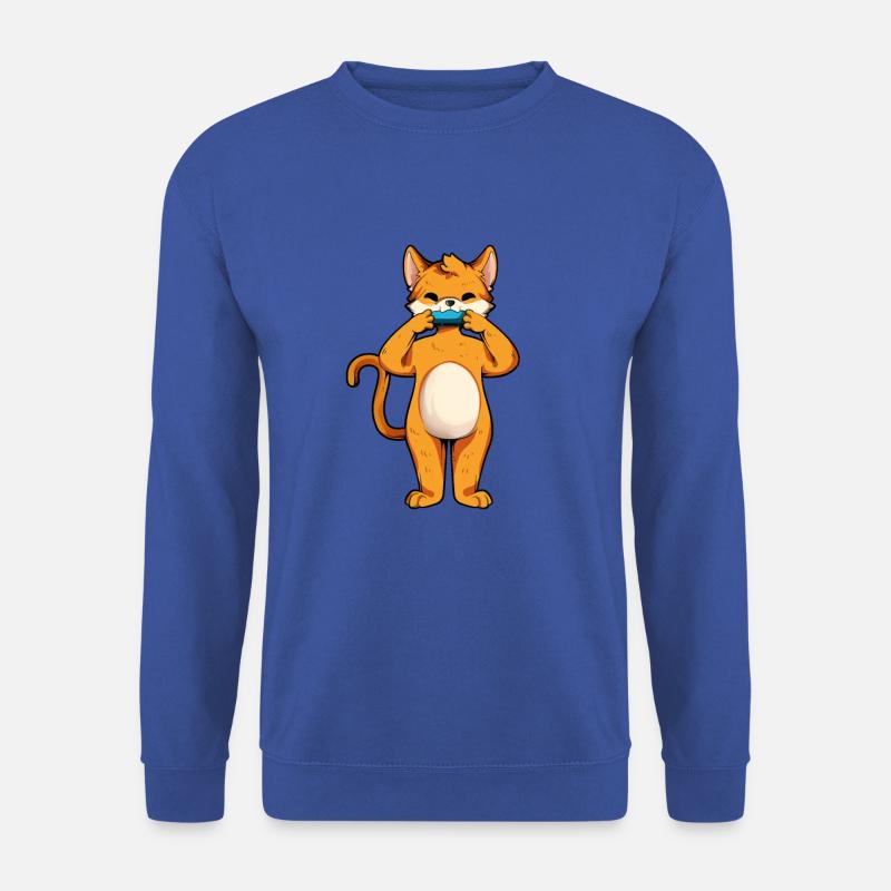 Katze spielt Mundharmonika - Unisex Pullover - Royalblau