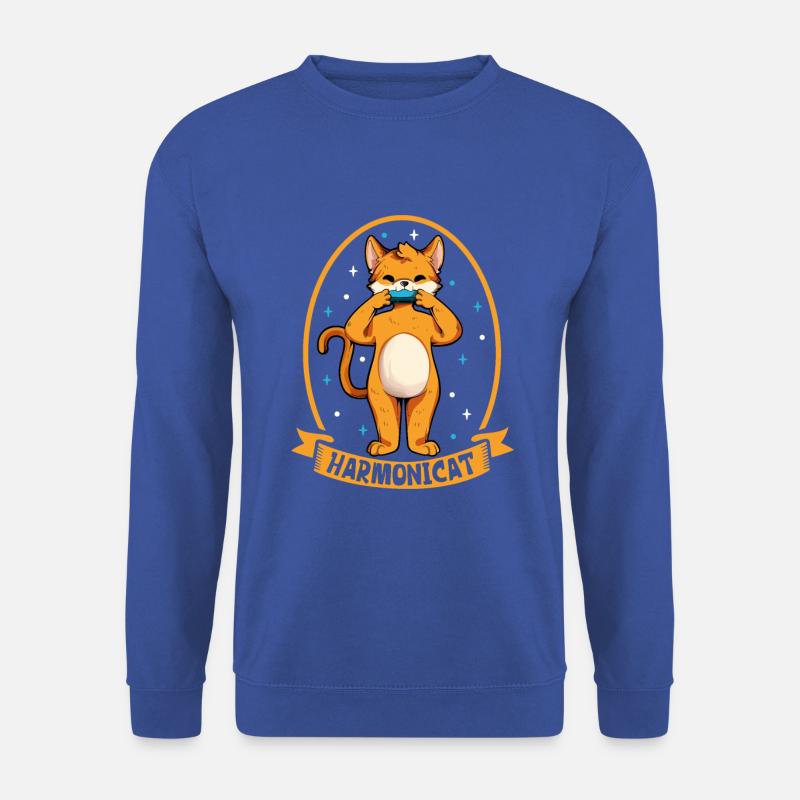 Harmonicat - Chat avec harmonica - Sweat-shirt Unisexe - bleu royal