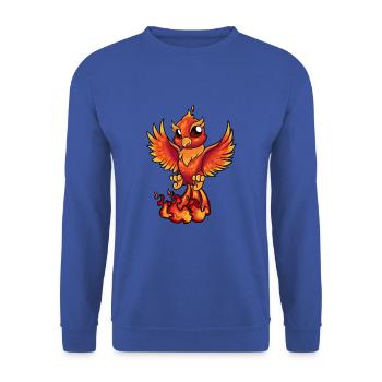 Kawaii Phoenix - Unisex Pullover - Royalblau - Vorne - Alina (178cm) & Michal (187cm)