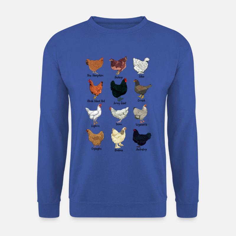 Verschiedene Hühner - Hühnerassen - Unisex Pullover - Royalblau