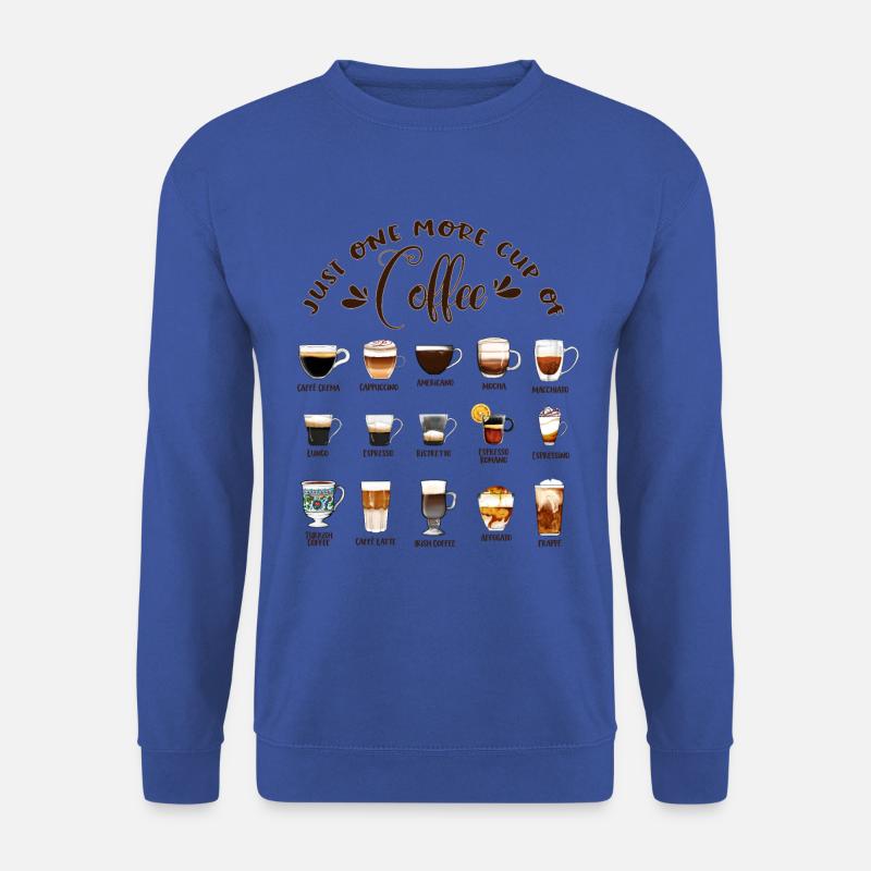 Noch eine Tasse Kaffee - Kaffeearten - Unisex Pullover - Royalblau