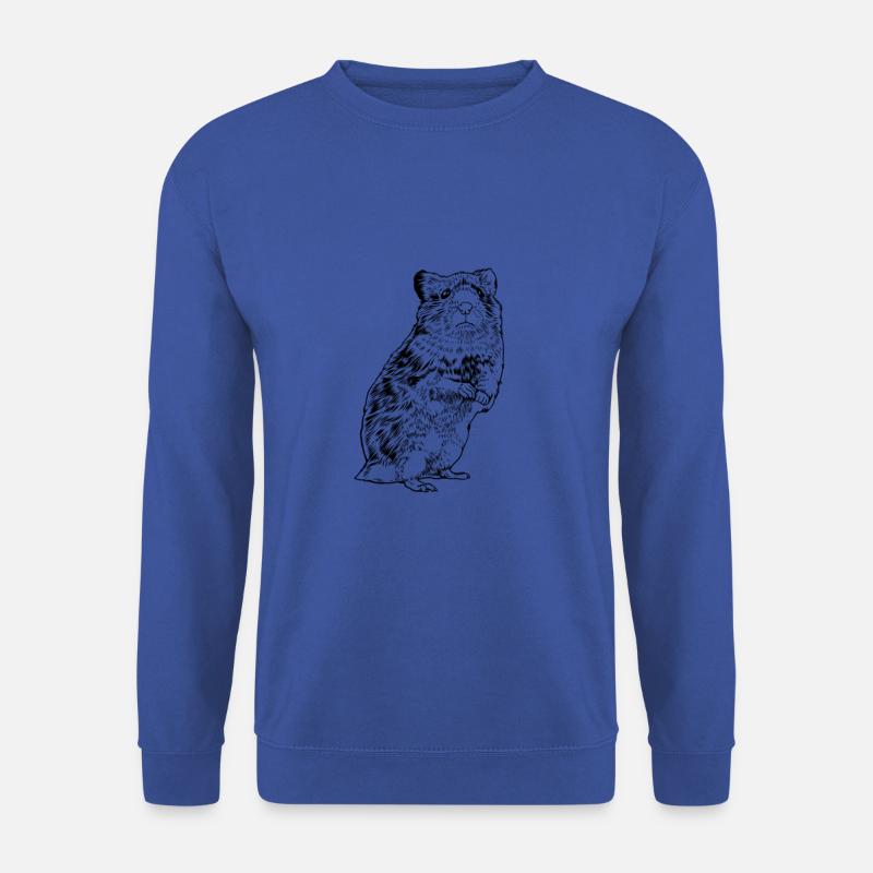 Strichzeichnung - Hamster - Unisex Pullover - Royalblau