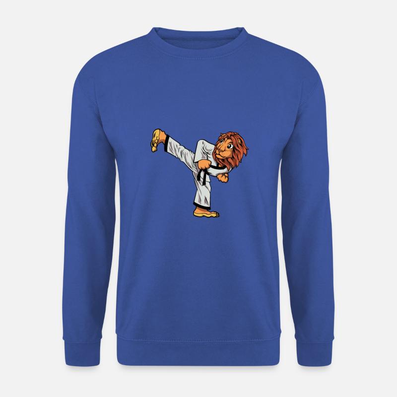 Cartoon Lion Doing Hapkido - Unisex Sweatshirt - royal blue