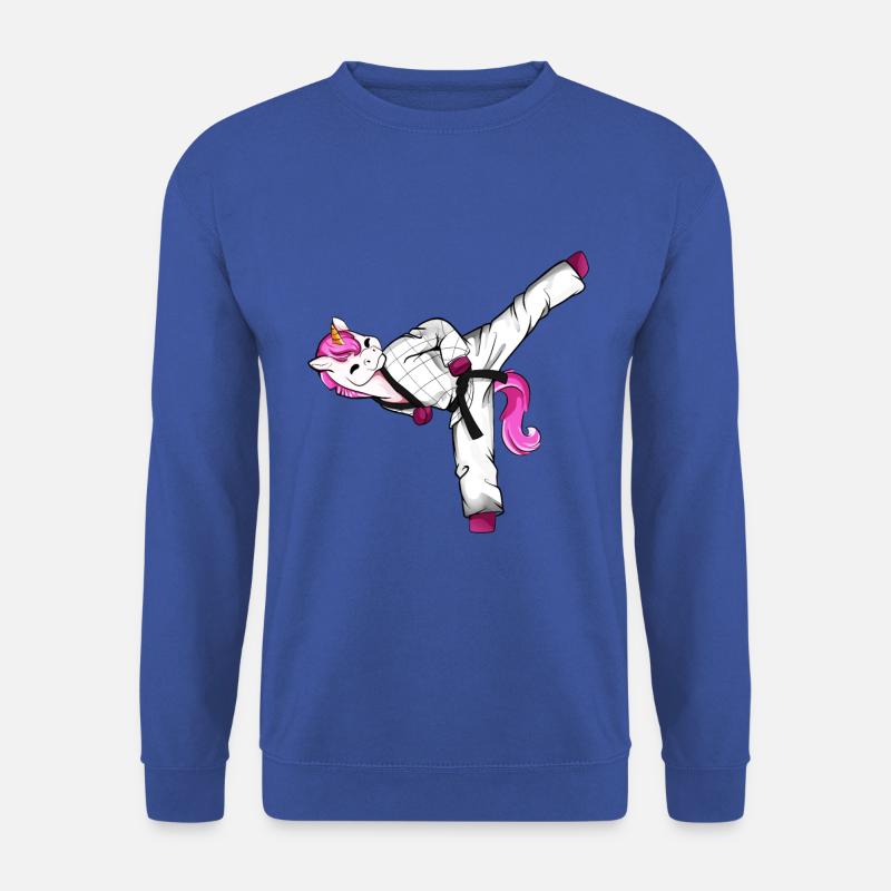 Cartoon Einhorn macht Hapkido - Unisex Pullover - Royalblau