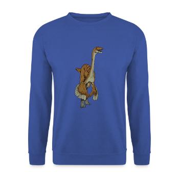 Zeichnung des Gallimimus - Unisex Pullover - Royalblau - Vorne - Alina (178cm) & Michal (187cm)