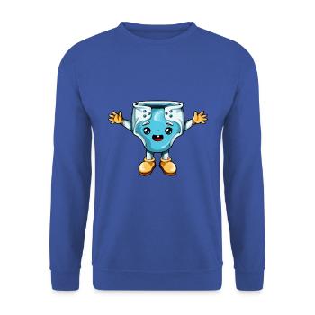 Cartoon Kawaii Diaper - Unisex Sweatshirt - royal blue - Front - Alina (178cm) & Michal (187cm)