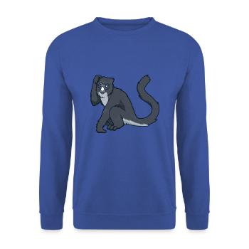 Kawaii Grand Singe au nez blanc - Sweat-shirt Unisexe - bleu royal - Devant - Alina (178cm) & Michal (187cm)