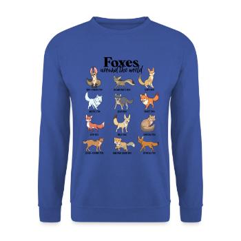 Foxes of the World - Fox Species - Unisex Sweatshirt - royal blue - Front - Alina (178cm) & Michal (187cm)
