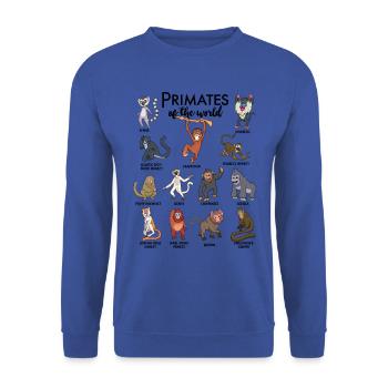 Different Monkeys - Types of Primates - Unisex Sweatshirt - royal blue - Front - Alina (178cm) & Michal (187cm)