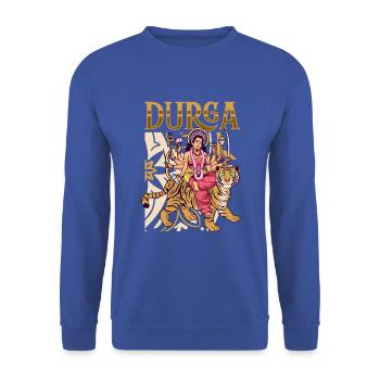 Hindu Gott - Durga - Unisex Pullover - Royalblau - Vorne - Alina (178cm) & Michal (187cm)