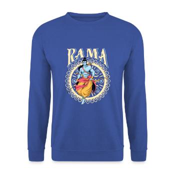 Hindu Gott - Rama - Unisex Pullover - Royalblau - Vorne - Alina (178cm) & Michal (187cm)