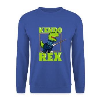 TREX macht Kendo - Unisex Pullover - Royalblau - Vorne - Alina (178cm) & Michal (187cm)