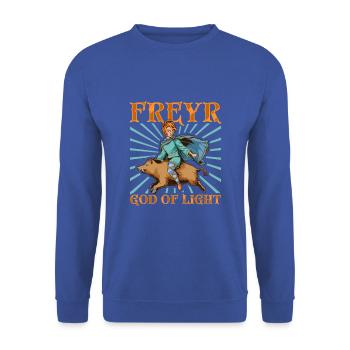 Chevaucher Gullinborsti - Le dieu viking Freyr - Sweat-shirt Unisexe - bleu royal - Devant - Alina (178cm) & Michal (187cm)