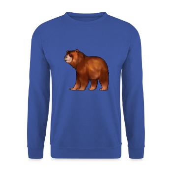 Drawing of a brown bear - Unisex Sweatshirt - royal blue - Front - Alina (178cm) & Michal (187cm)