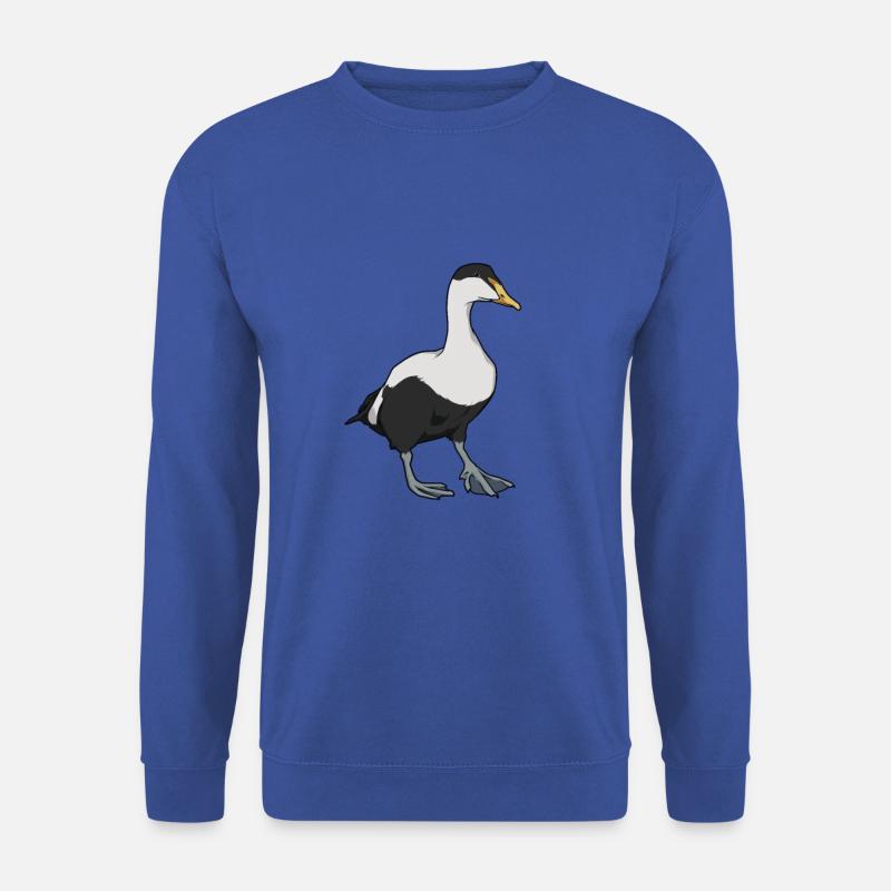 Zeichnung einer Eiderente - Unisex Pullover - Royalblau