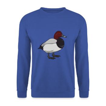 Zeichnung einer Tafelente - Unisex Pullover - Royalblau - Vorne - Alina (178cm) & Michal (187cm)