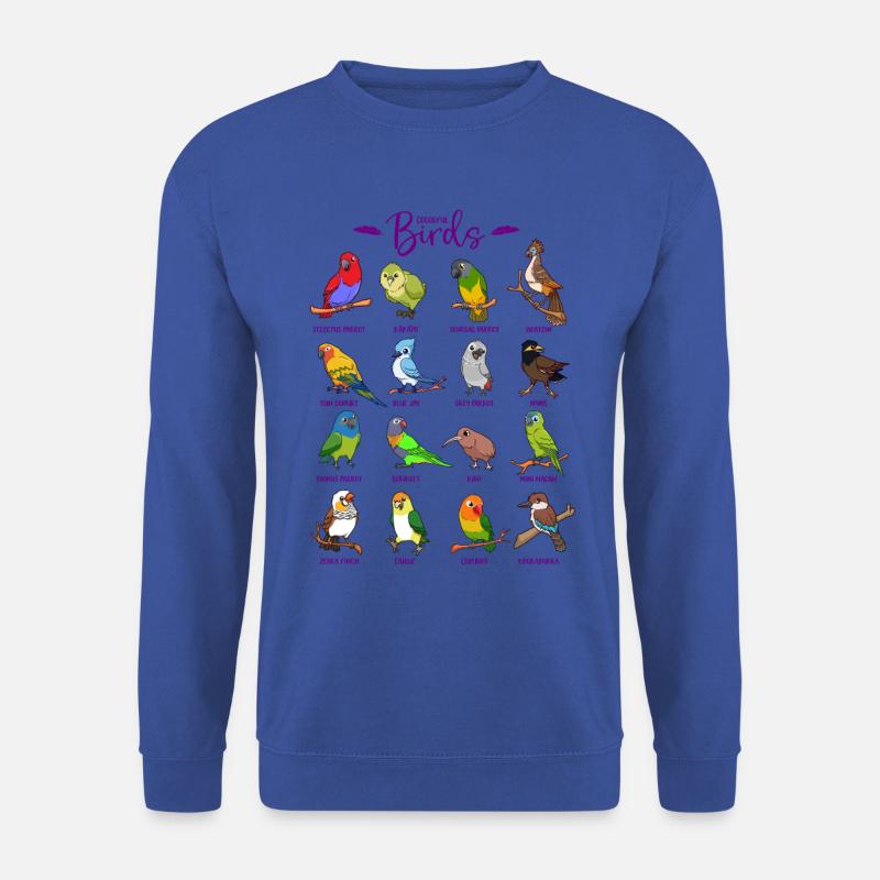 Verschiedene Cartoon Vögel - Unisex Pullover - Royalblau