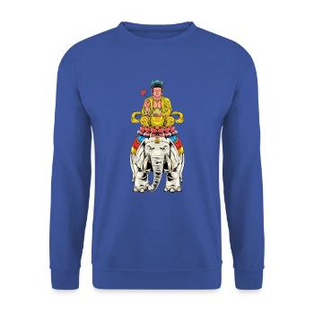 Buddhism God Bodhisattva Samantabhadra - Unisex Sweatshirt - royal blue - Front - Alina (178cm) & Michal (187cm)