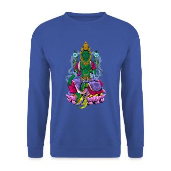 Bouddhisme Dieu Bodhisattva Tara Verte - Sweat-shirt Unisexe - bleu royal - Devant - Alina (178cm) & Michal (187cm)