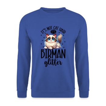 Paillettes Chats - Birmanie - Sweat-shirt Unisexe - bleu royal - Devant - Alina (178cm) & Michal (187cm)