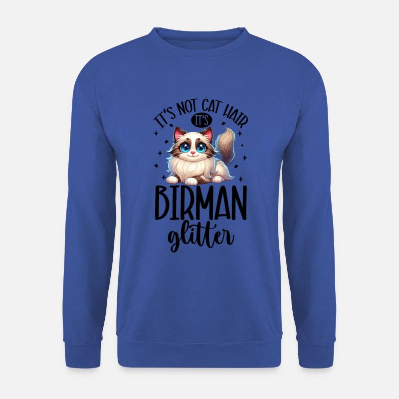Katzen Glitzer - Birma - Unisex Pullover - Royalblau