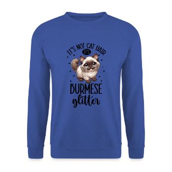 Paillettes Chats - Birmanie - Sweat-shirt Unisexe - bleu royal - Devant - Alina (178cm) & Michal (187cm)
