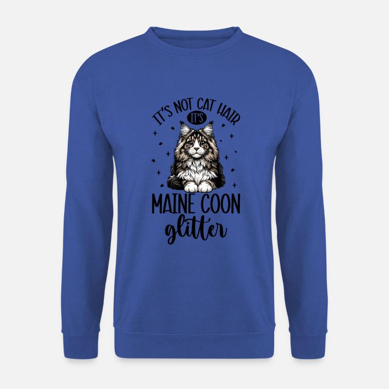 Katzen Glitzer - Maine Coon - Unisex Pullover - Royalblau